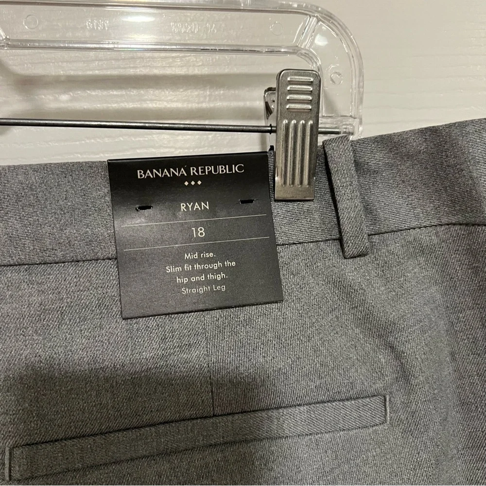 New Banana Republic Grey Heather Ryan pant Size 18 16 Slim Fit straight leg BR28 - Picture 8 of 15